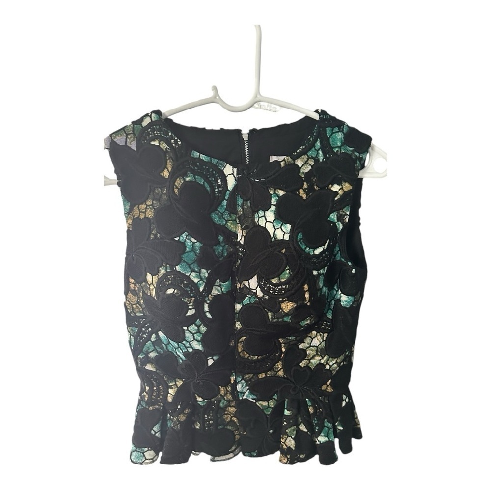 Jovani Masalvi Black and Green Embroidered Top - Size 0 - Picture 1 of 11